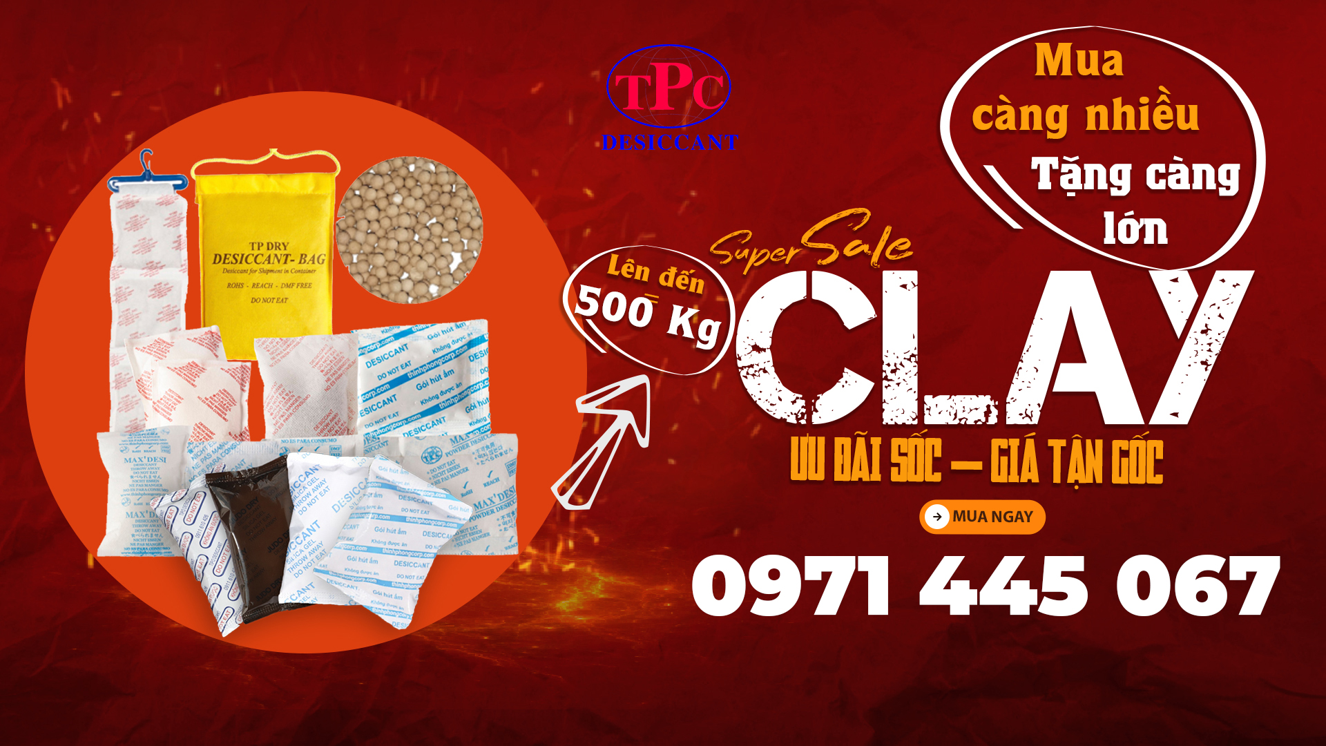 Hạt chống ẩm Clay 2g 