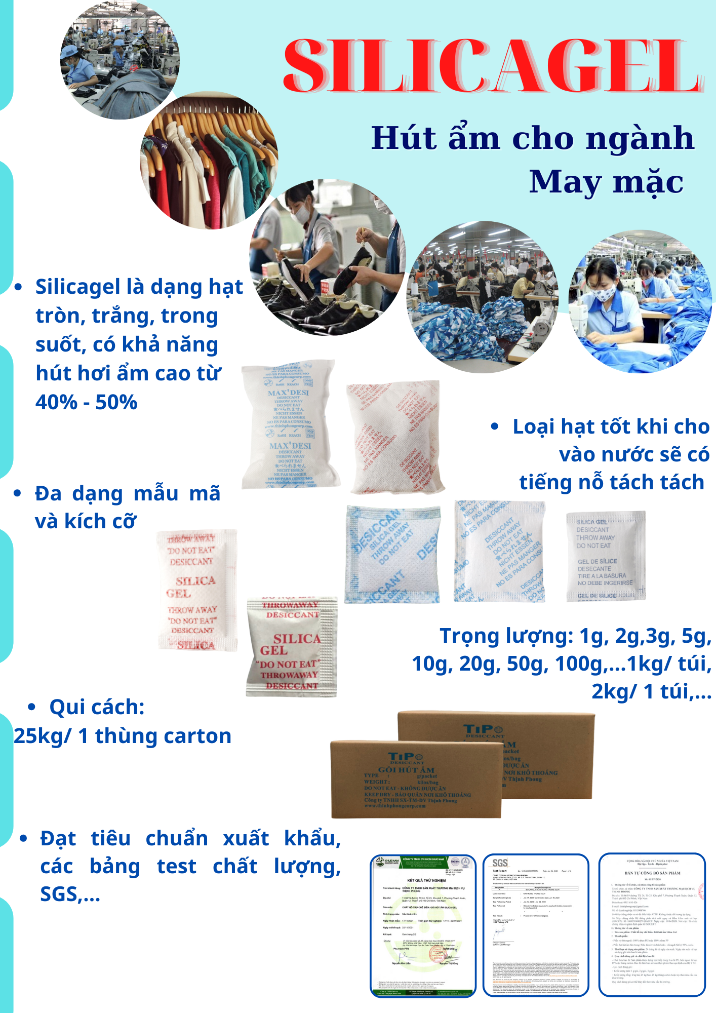 Công dụng của hạt chống ẩm silicagel 20g