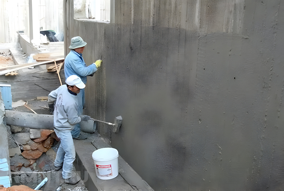 Sử dụng xi măng, vôi trát lại tường